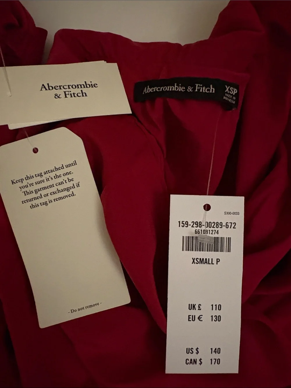 Abercrombie & Fitch Fuchsia Satin Cowl-Neck Side-Slit Maxi Dress